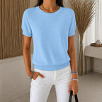 Emma - Women’s Lightweight Knit Short Sleeve Top
