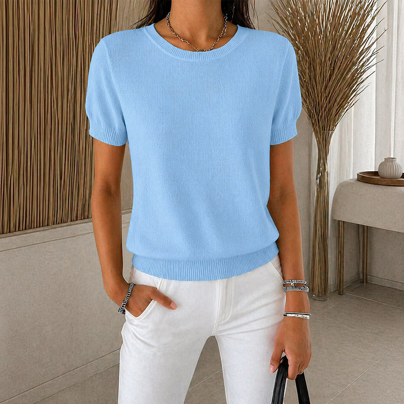 Emma - Women’s Lightweight Knit Short Sleeve Top
