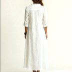 Eve - Women's Floral Embroidery Cotton Resort Dress