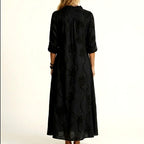 Eve - Women's Floral Embroidery Cotton Resort Dress