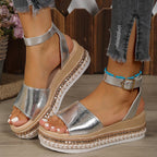 Evelyn - Women’s Metallic Platform Sandals