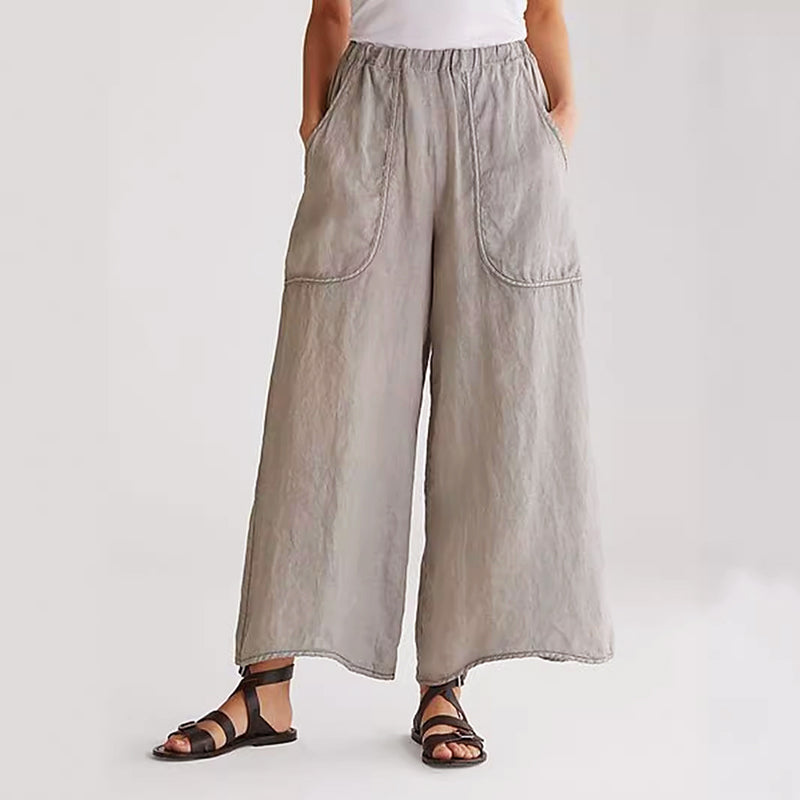 Everly - Women's Relaxed Fit Wide Leg Pocket Pants