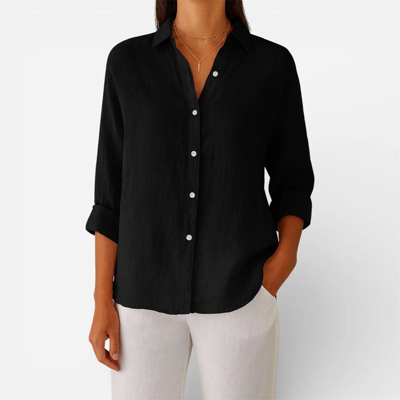 Gina - Women’s Button-Front Relaxed Fit Shirt