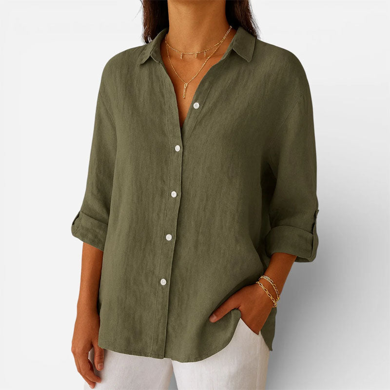 Gina - Women’s Button-Front Relaxed Fit Shirt