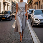 Hadley - Women's Wrap Round Neck Midi Dress