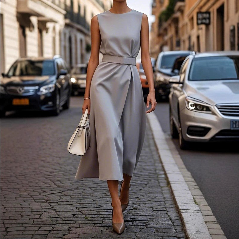 Hadley - Women's Wrap Round Neck Midi Dress