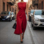 Hadley - Women's Wrap Round Neck Midi Dress