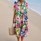 Haley - Women's Printed Relaxed Maxi Dress