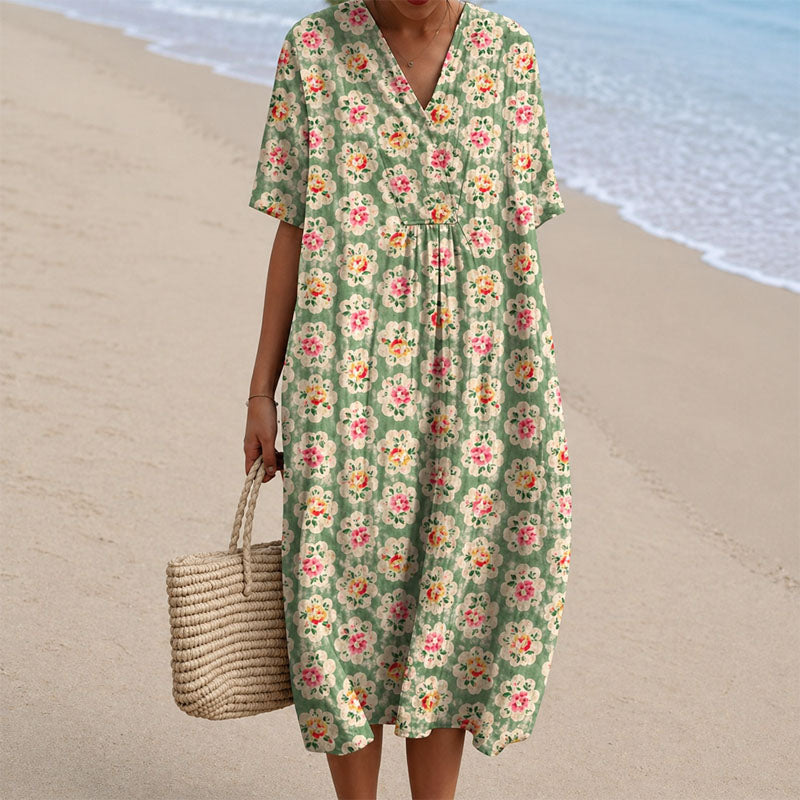 Haley - Women's Printed Relaxed Maxi Dress