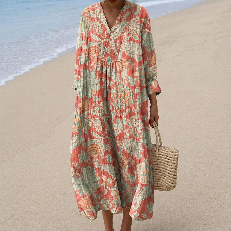 Haley - Women's Printed Relaxed Maxi Dress