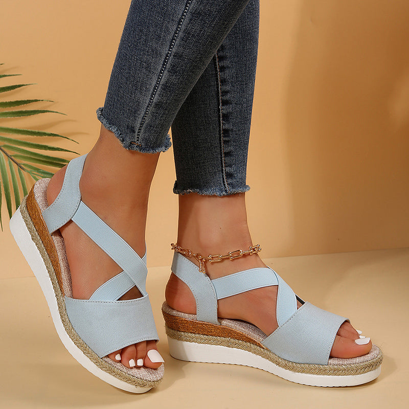 Hannah - Women’s Elastic Strap Platform Sandals