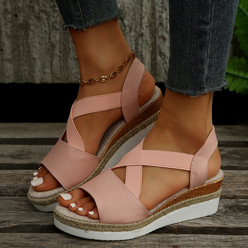 Hannah - Women’s Elastic Strap Platform Sandals