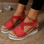 Hannah - Women’s Elastic Strap Platform Sandals
