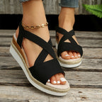 Hannah - Women’s Elastic Strap Platform Sandals