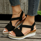 Hannah - Women’s Elastic Strap Platform Sandals