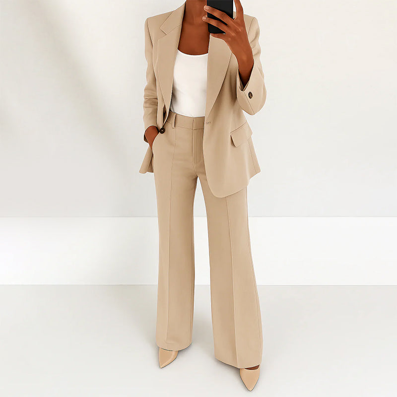 Isabelle - Women’s Tailored Blazer and Wide-Leg Pants Set