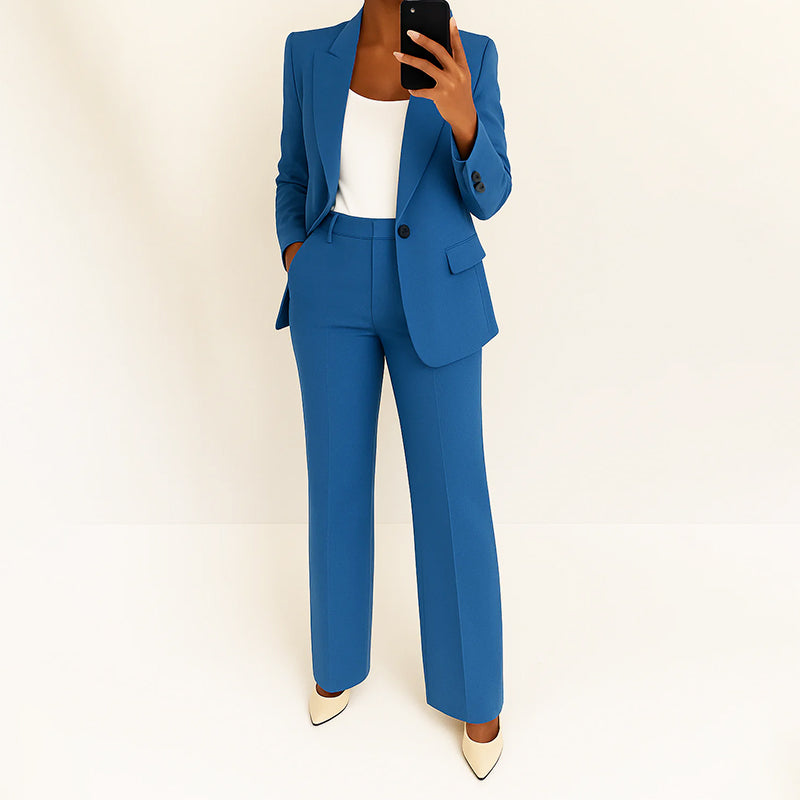 Isabelle - Women’s Tailored Blazer and Wide-Leg Pants Set