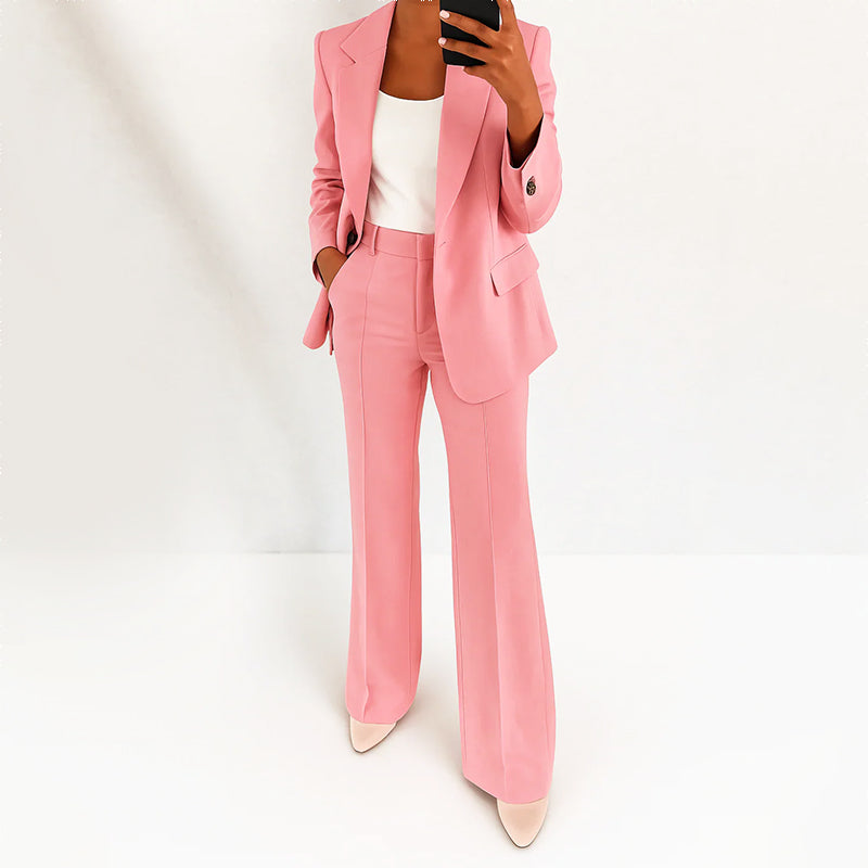 Isabelle - Women’s Tailored Blazer and Wide-Leg Pants Set