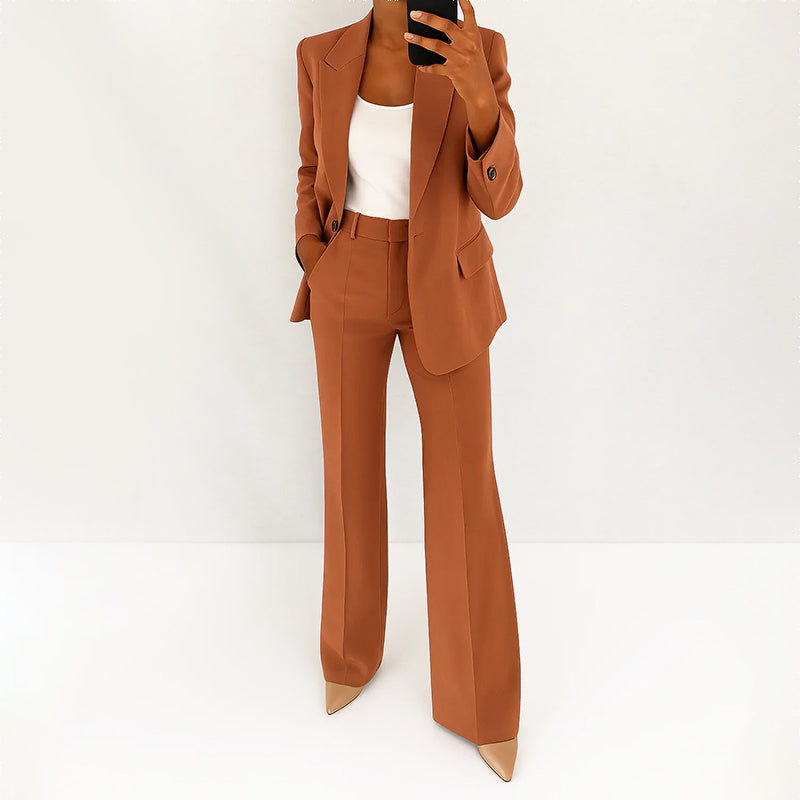 Isabelle - Women’s Tailored Blazer and Wide-Leg Pants Set