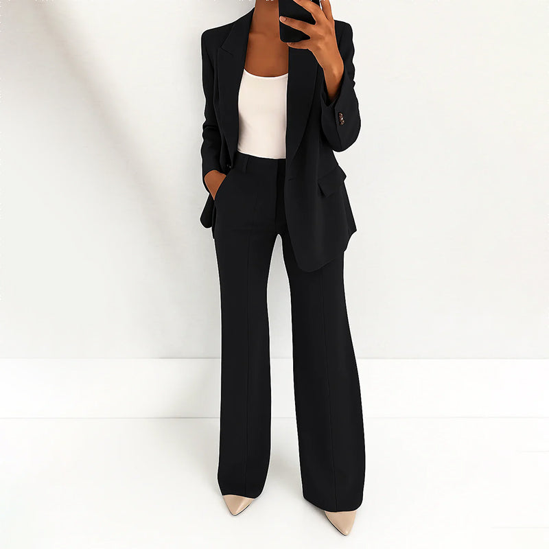Isabelle - Women’s Tailored Blazer and Wide-Leg Pants Set