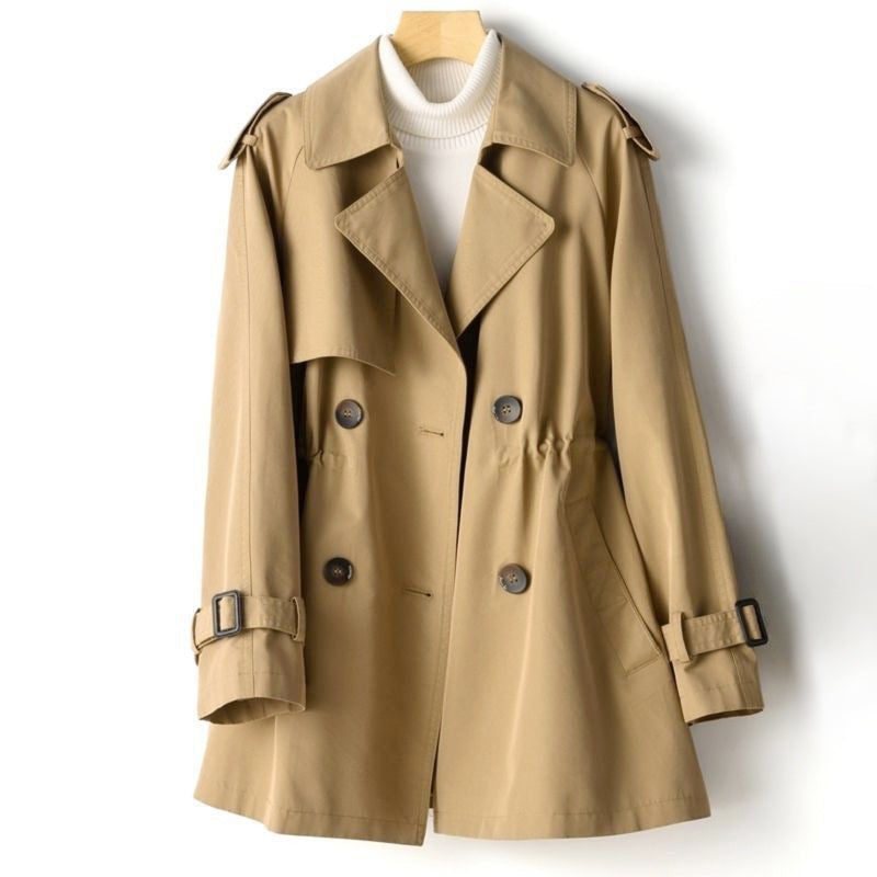 Jamie - Women's Drawstring Double-Breasted Trench Coat