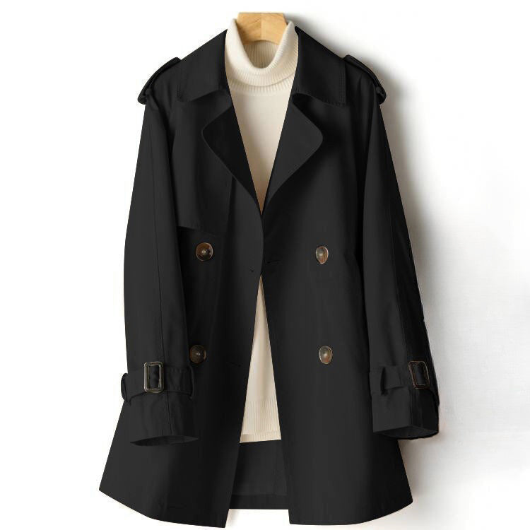 Jamie - Women's Drawstring Double-Breasted Trench Coat