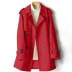 Jamie - Women's Drawstring Double-Breasted Trench Coat