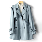 Jamie - Women's Drawstring Double-Breasted Trench Coat
