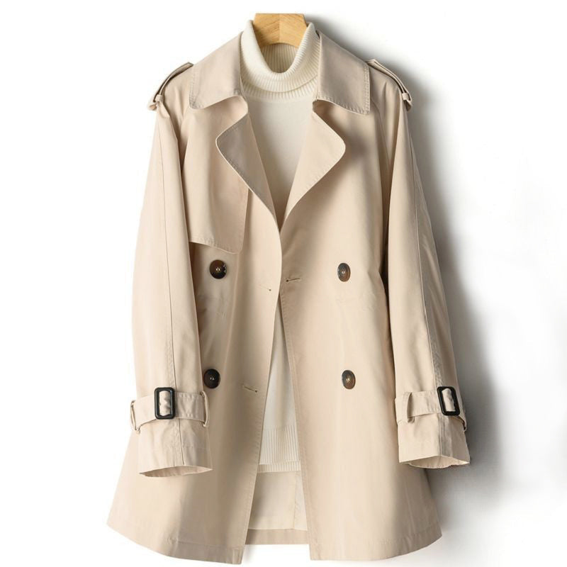 Jamie - Women's Drawstring Double-Breasted Trench Coat
