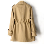 Jamie - Women's Drawstring Double-Breasted Trench Coat