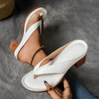 Janice - Women's V-Strap Low Heel Sandals