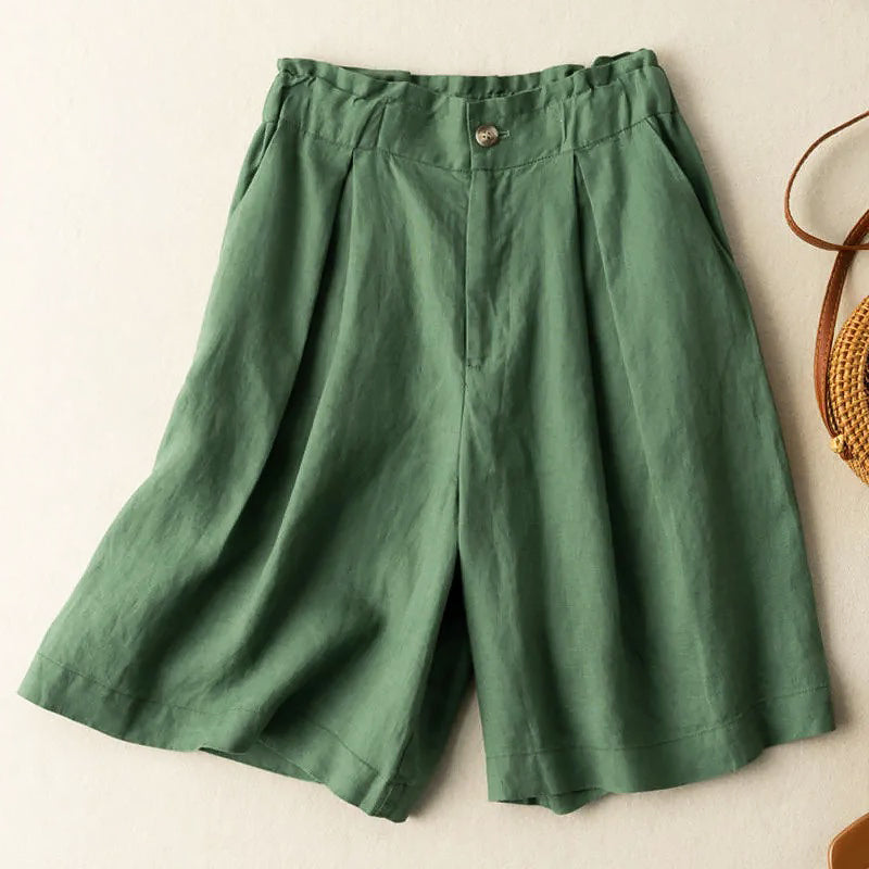 Jenna - Women's Wide-Leg Linen Summer Shorts