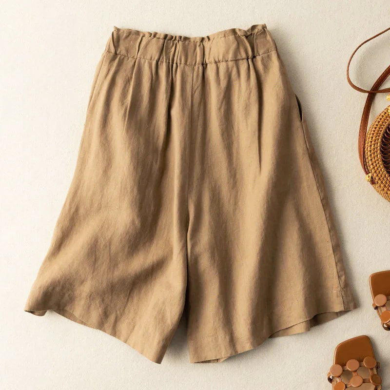 Jenna - Women's Wide-Leg Linen Summer Shorts