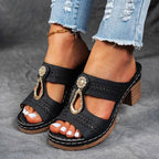 Jennifer - Women's Cutout Strap Ornament Sandals