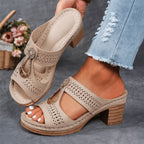 Jennifer - Women's Cutout Strap Ornament Sandals