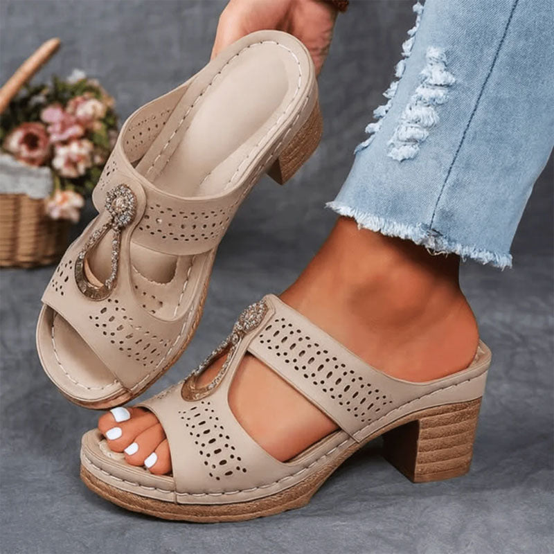 Jennifer - Women's Cutout Strap Ornament Sandals