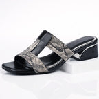 Jessica - Women’s Chic Snake Pattern Mule Sandals