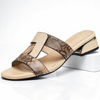 Jessica - Women’s Chic Snake Pattern Mule Sandals