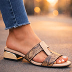 Jessica - Women’s Chic Snake Pattern Mule Sandals