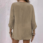 Judith - Women’s Button-Up V-Neck Blouse