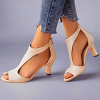 Julia - Women’s Open-Toe Heels with T-Strap Design