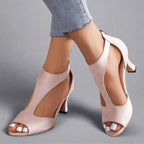 Julia - Women’s Open-Toe Heels with T-Strap Design