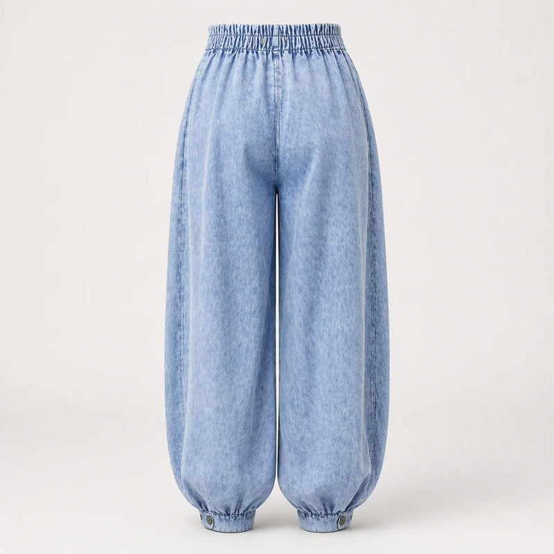 Katie - Women's High-Waisted Balloon Denim Pants