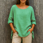 Keira - Women's Cotton Crew Neck Relaxed Top