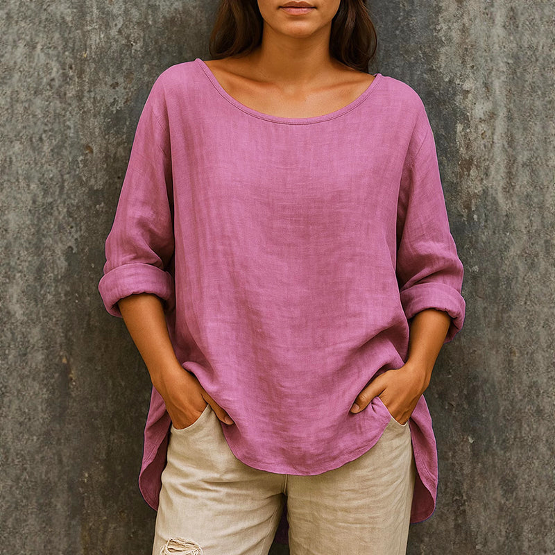 Keira - Women's Cotton Crew Neck Relaxed Top