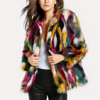 Kelly - Women's Patchwork Faux-Fur Coat