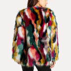 Kelly - Women's Patchwork Faux-Fur Coat