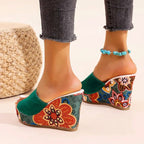 Kendall - Women’s Patterned Platform Slip-On Sandals