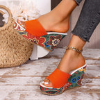 Kendall - Women’s Patterned Platform Slip-On Sandals