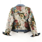 Kiana - Women’s Printed Denim Button Jacket
